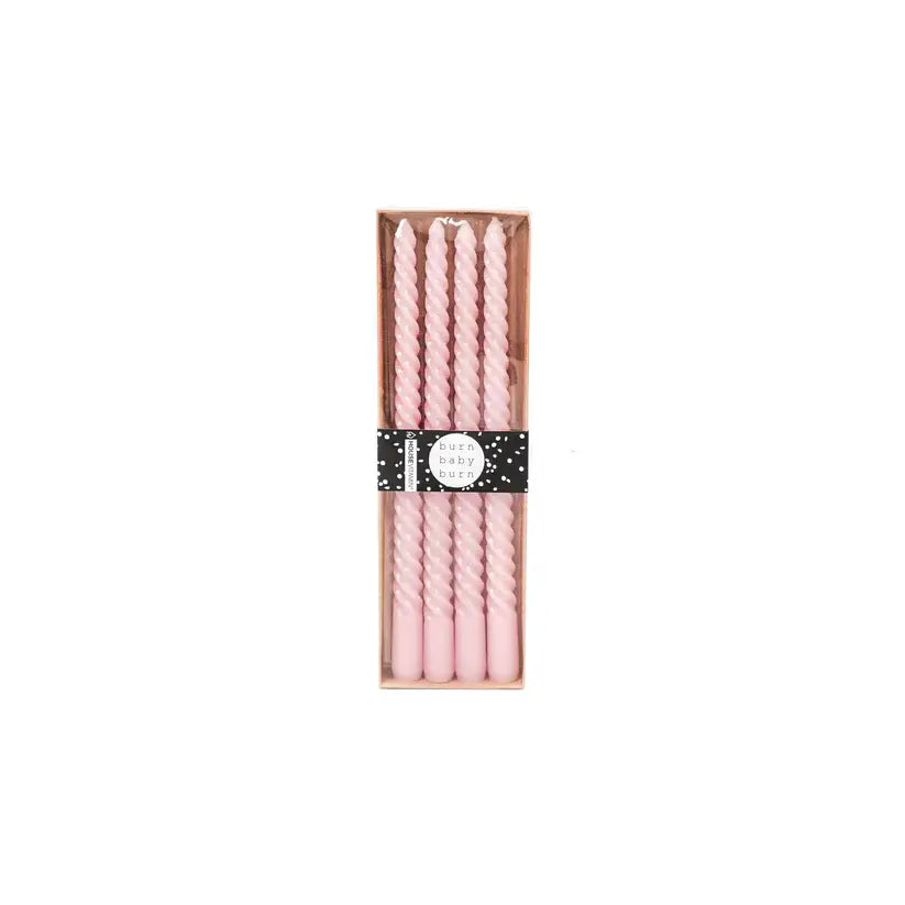 Kierrekynttilät 4 kpl / vaaleanpunainen - 2x30cm