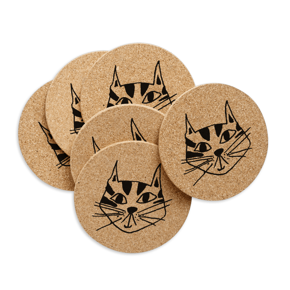 Korkkiset lasinalustat 6 kpl - Kitty, helen b - Lempi Lifestyle