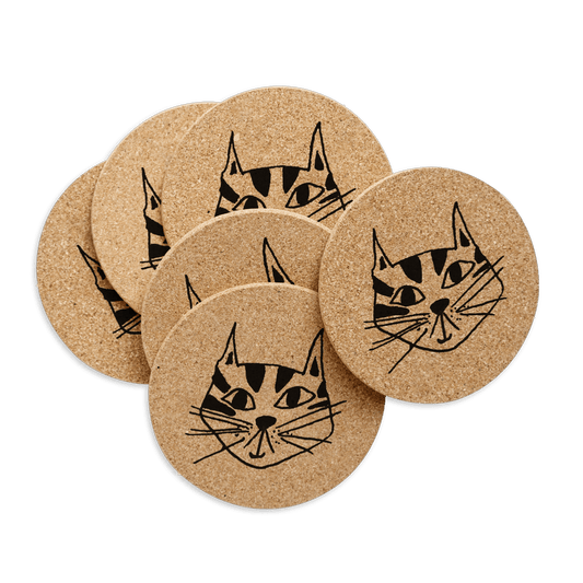 Korkkiset lasinalustat 6 kpl - Kitty, helen b - Lempi Lifestyle