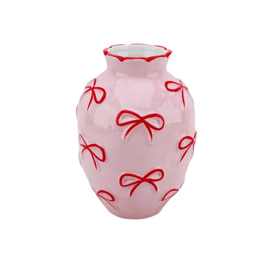 Kukkamaljakko Rusetti – Vaaleanpunainen/Punainen – 13,5x13,5x19 cm - Lempi Lifestyle