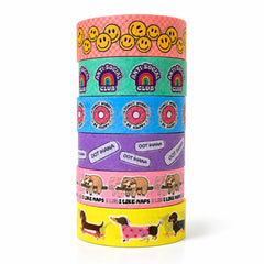 Koristeteippi 6 eri kuosia - washi tape