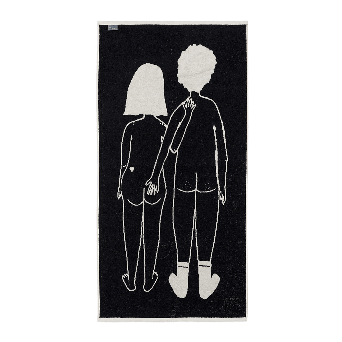 Kylpypyyhe 70 x 140 cm - Naked Couple back, helen b - Lempi Lifestyle