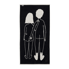 Kylpypyyhe 70 x 140 cm - Naked Couple back, helen b - Lempi Lifestyle