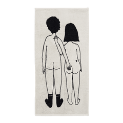 Kylpypyyhe 70 x 140 cm - Naked Couple back, helen b - Lempi Lifestyle