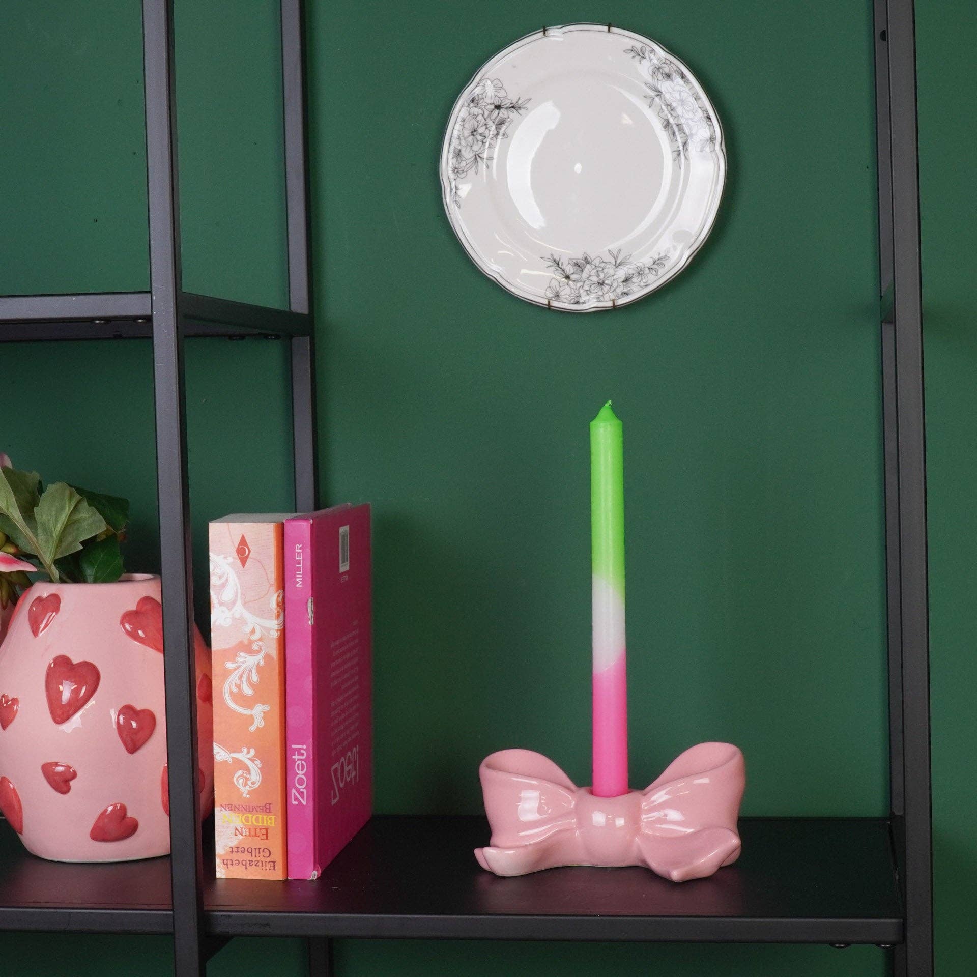 Kynttilänjalka iso rusetti I vaaleanpunainen 18 cm - Lempi Lifestyle