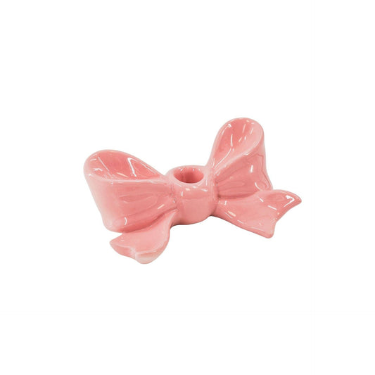 Kynttilänjalka iso rusetti I vaaleanpunainen 18 cm - Lempi Lifestyle