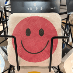 Lasinalunen pahvia - Pink smiley hymynaama - Lempi Lifestyle
