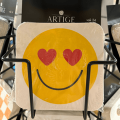 Lasinalunen pahvia - smiley sydän silmät - Lempi Lifestyle