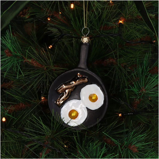 Lasinen joulukoriste Aamiaispannu Paistinpannu Munat Pekoni - Lempi Lifestyle