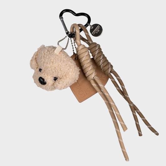 Laukkukoriste I Pörröinen vaalea nalle - Lempi Lifestyle