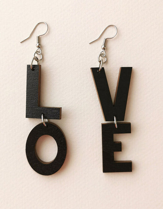 MAMA jewelry, Love earrings - black