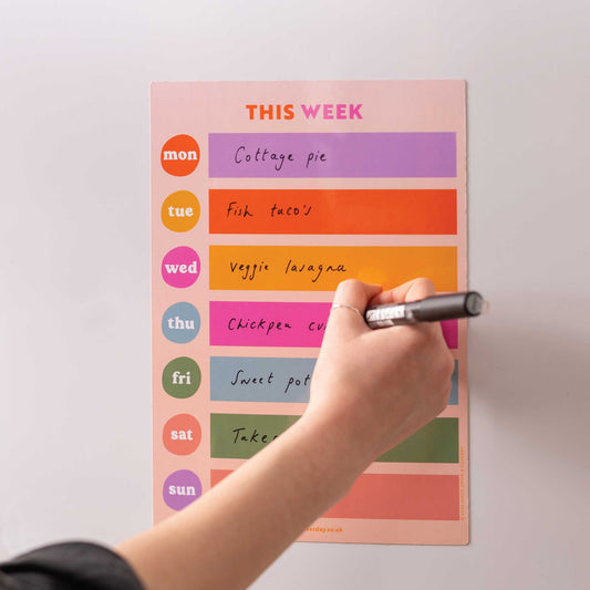 Magneettinen Viikkokalenteri A4 – Pyyhittävä Colour Block - Lempi Lifestyle
