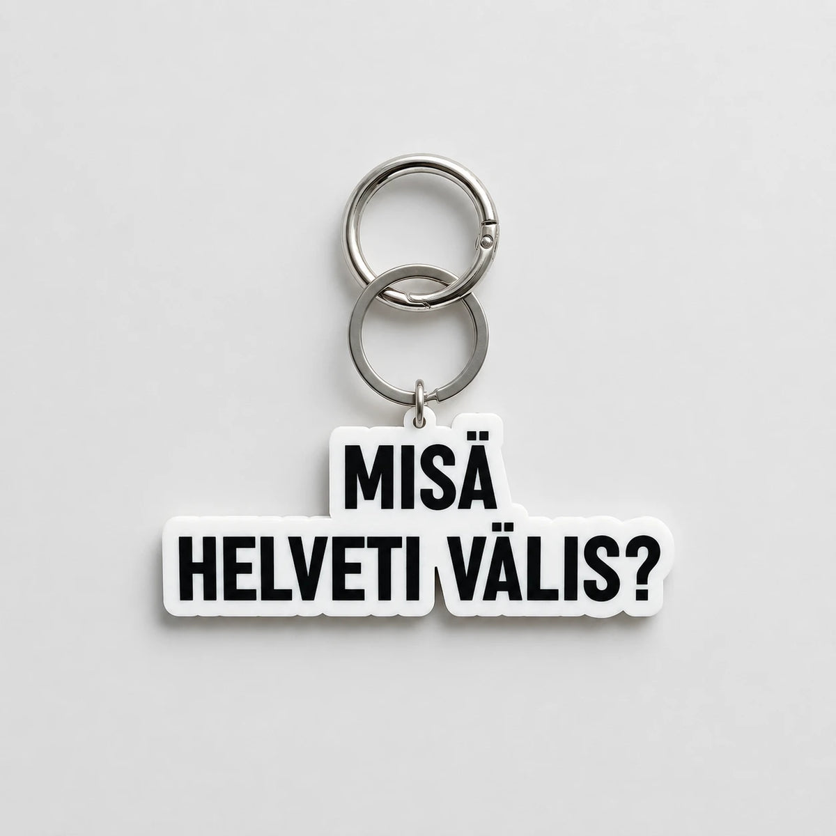 Avaimenperä Misä helveti välis? - laukkukoru asenteella
