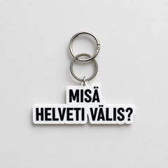 Avaimenperä Misä helveti välis? - laukkukoru asenteella