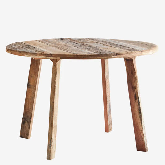 Dining table made of recycled wood