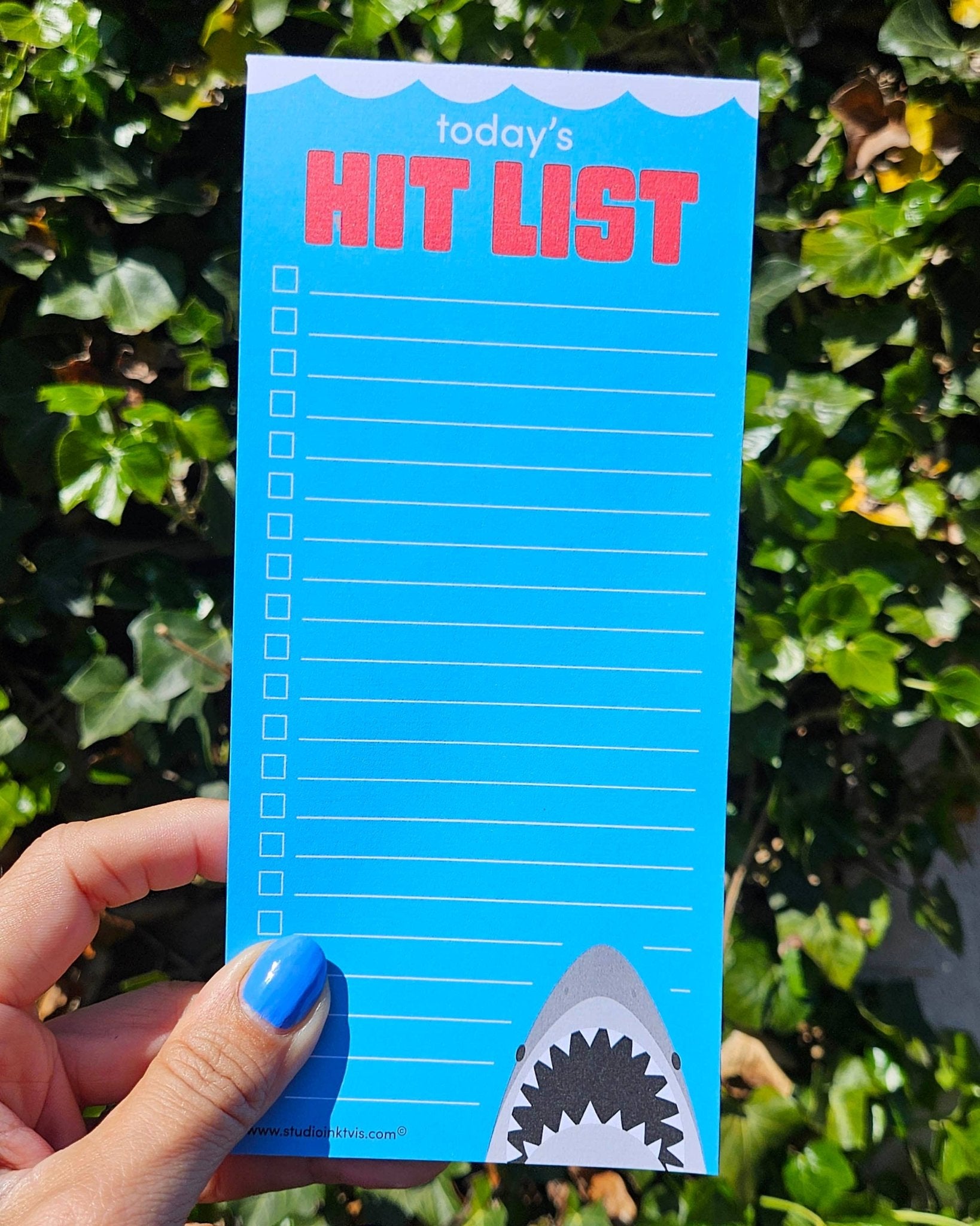 Muistilehtiö hai, Hit list shark - Lempi Lifestyle