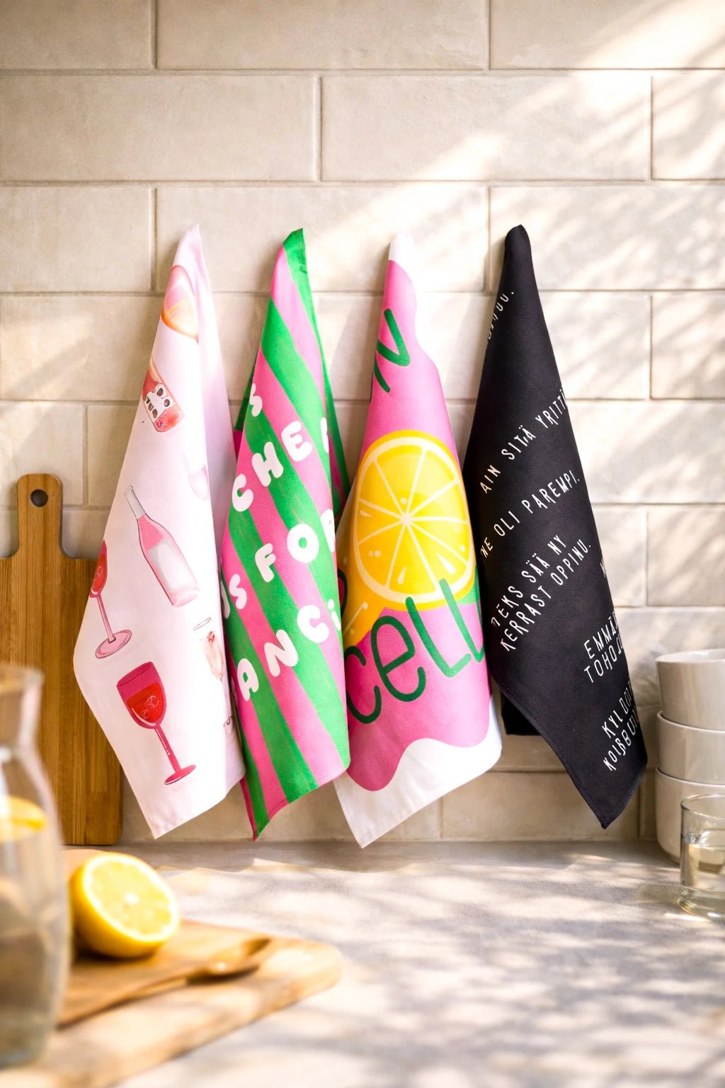 Oooh la la keittiöpyyhe - raitainen croissant käsipyyhe - Lempi Lifestyle