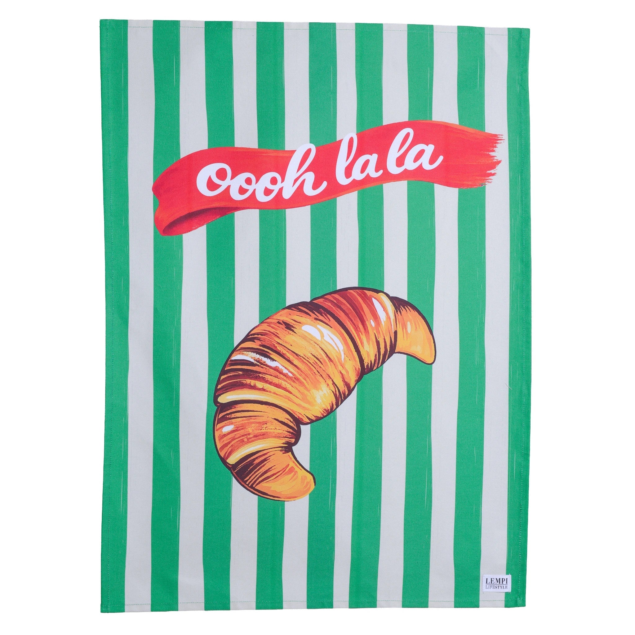 Oooh la la keittiöpyyhe - raitainen croissant käsipyyhe - Lempi Lifestyle