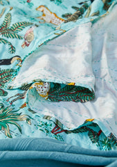 Päiväpeitto Jungle, 200 x 230 cm vaalea turkoosi - Lempi Lifestyle