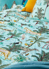 Päiväpeitto Jungle, 200 x 230 cm vaalea turkoosi - Lempi Lifestyle
