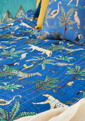 Päiväpeitto Jungle, sininen 200 x 230 cm - Lempi Lifestyle