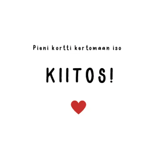 Pieni Kortti Kertomaan Iso Kiitos! - Kortti - Lempi Lifestyle