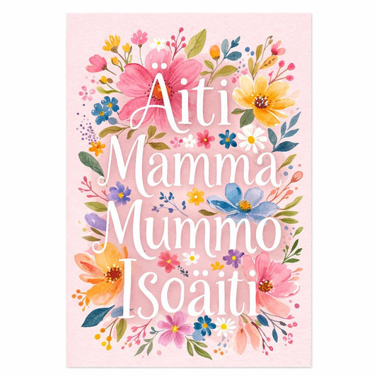 Postikortti - Äiti, Mamma, Mummo, Isoäiti - Lempi Lifestyle