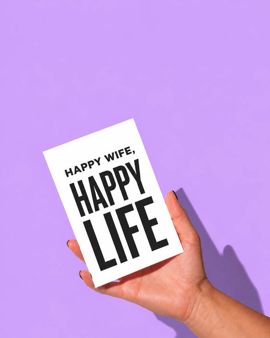 Postikortti - Happy wife, happy life - Lempi Lifestyle