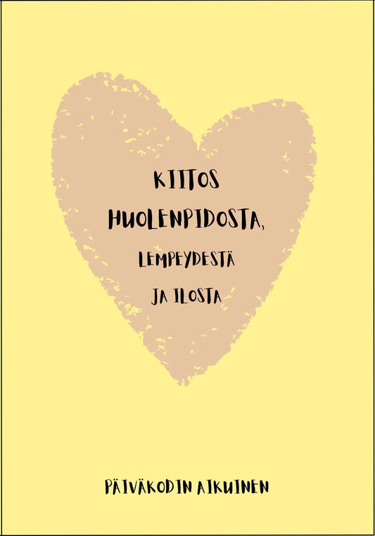 Postikortti - Kiitos huolenpidosta - Lempi Lifestyle