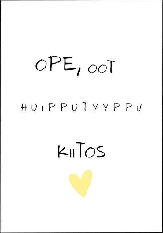 Postikortti - Ope, oot huipputyyppi kiitos! - Lempi Lifestyle
