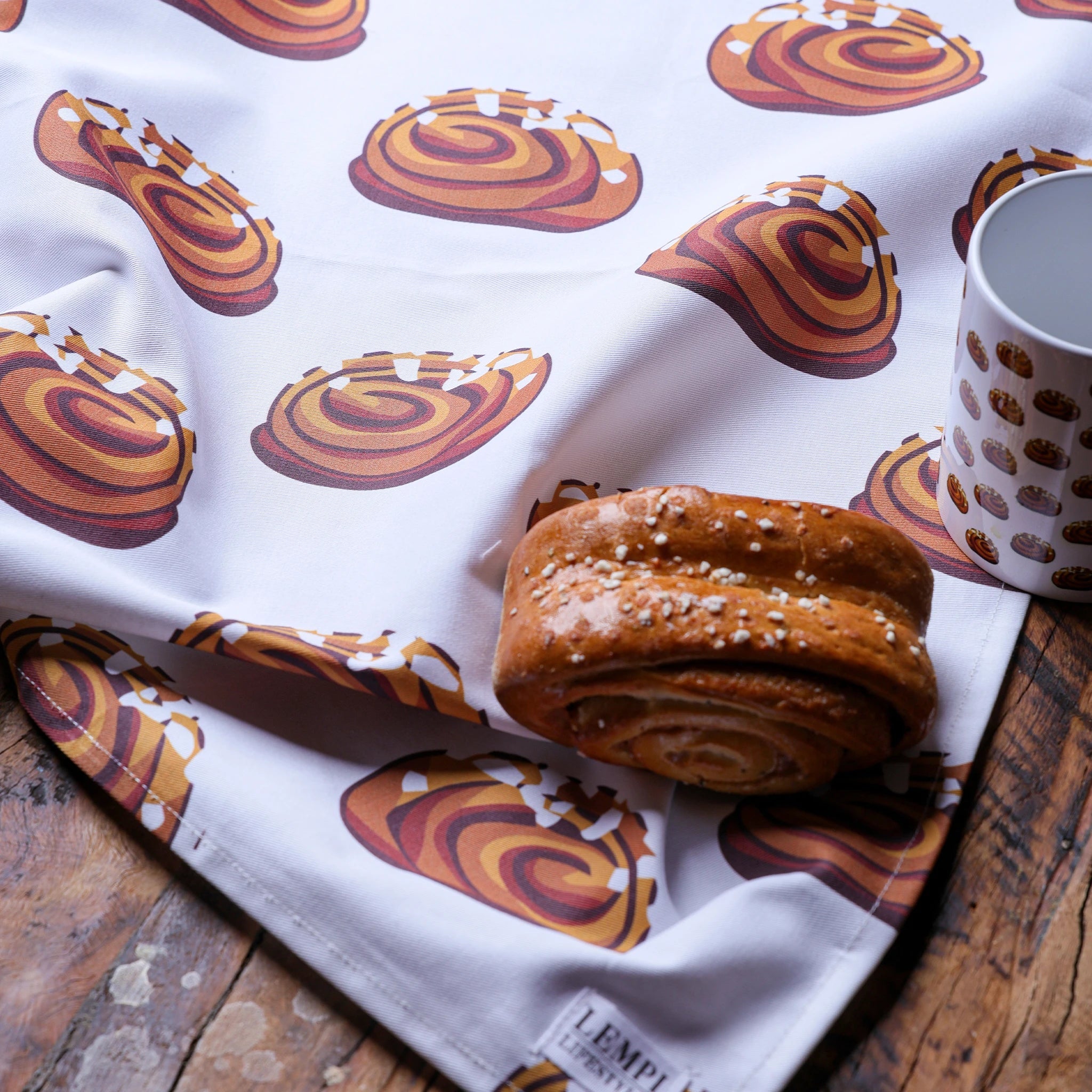 Pulla keittiöpyyhe - kanelipulla käsipyyhe - Lempi Lifestyle