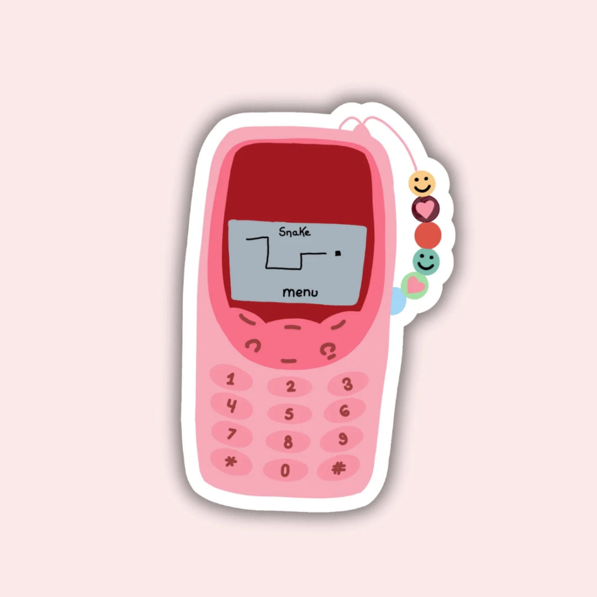 Retro Phone -tarra – holografinen vinyylitarra - Lempi Lifestyle