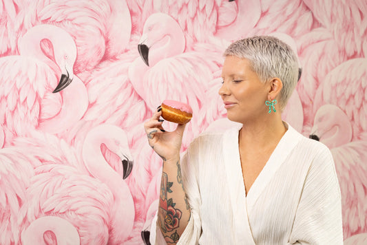 Rusetti korvakorut, vihreä glitter - Lempi Lifestyle