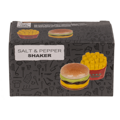 Salt and pepper shakers, hamburger and fries