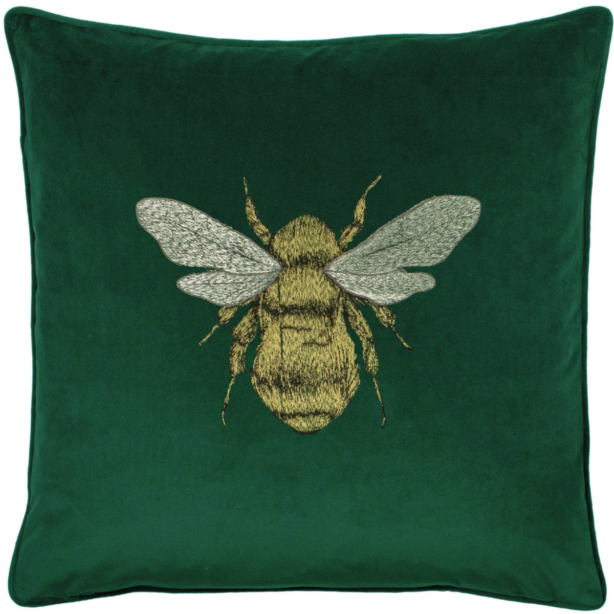 Samettityyny Hortus Bee - smaragdinvihreä 50 x 50 cm - Lempi Lifestyle