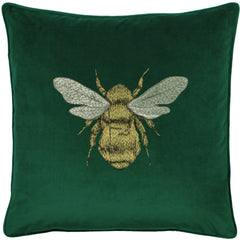 Samettityyny Hortus Bee - smaragdinvihreä 50 x 50 cm - Lempi Lifestyle