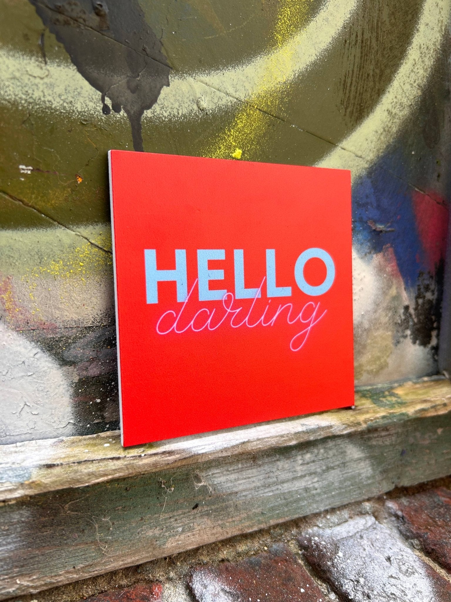 Sisustuslaatta 10x10cm - HELLO DARLING - Lempi Lifestyle