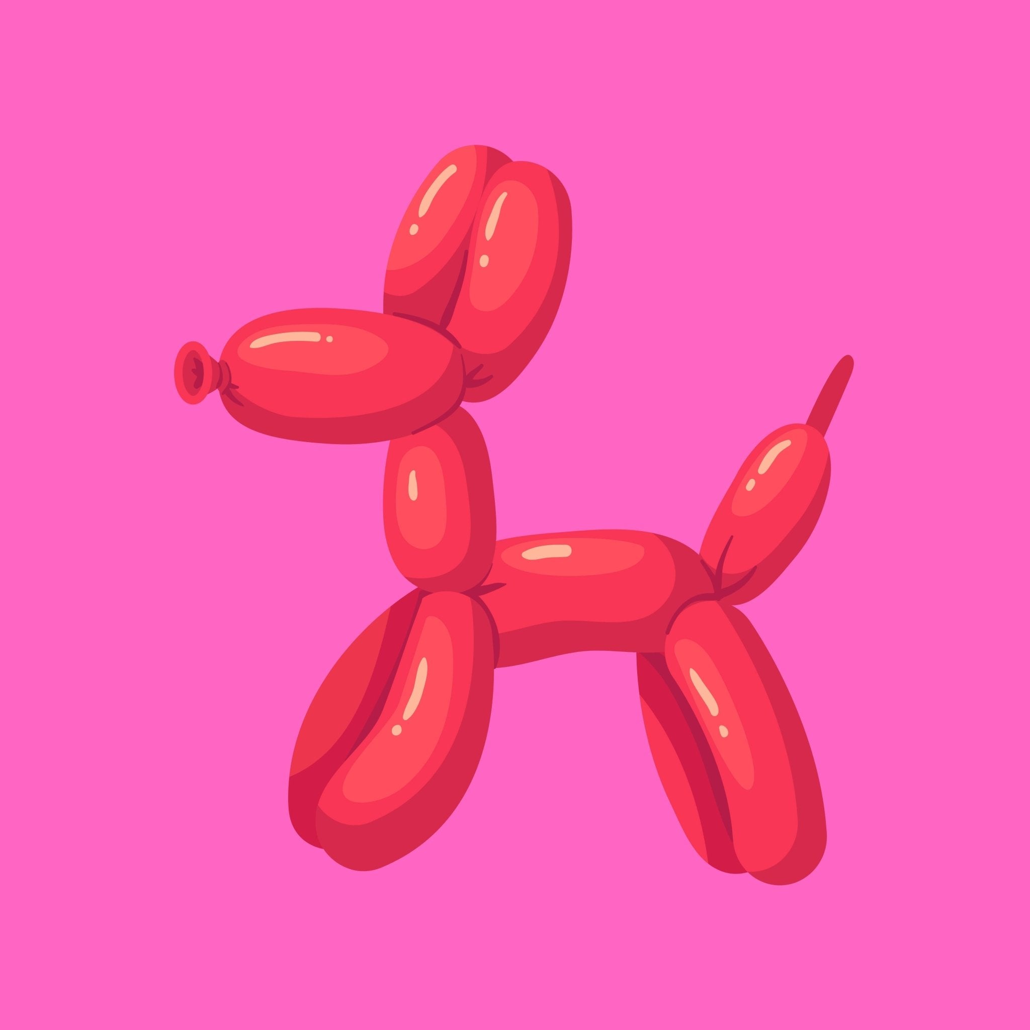 Sisustuslaatta 10x10cm - ilmapallo koira - Lempi Lifestyle