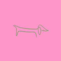 Sisustuslaatta 10x10cm - Mäyräkoira who let's the dog out? - Lempi Lifestyle
