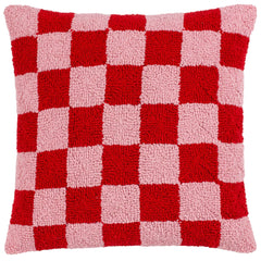 Sisustustyyny ruudullinen - punapinkki koristetyyny 45 x 45 cm - Lempi Lifestyle