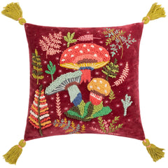 Sisustustyyny sienikuviolla I sametti 45 x 45 cm - Lempi Lifestyle
