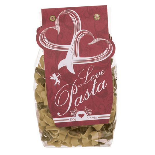 Pasta with heart pattern