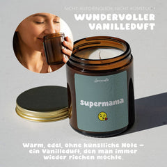 Tuoksukynttilä lasipurkissa - Supermama, vanilija - Lempi Lifestyle
