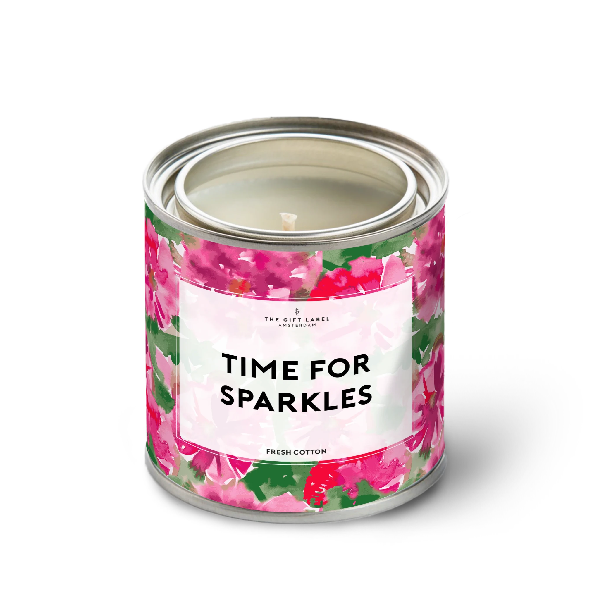 Tuoksukynttilä peltirasiassa - Time For Sparkles, Fresh Cotton - Lempi Lifestyle