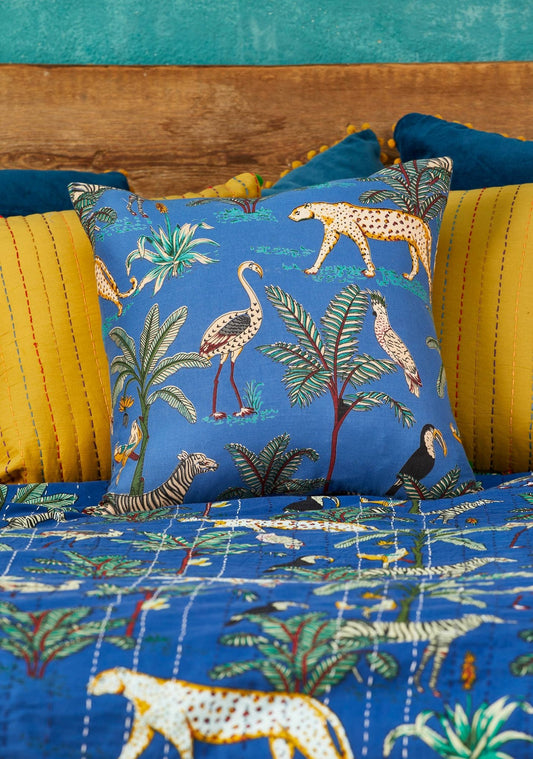 Tyyny jungle, sininen 45 X 45cm - Lempi Lifestyle