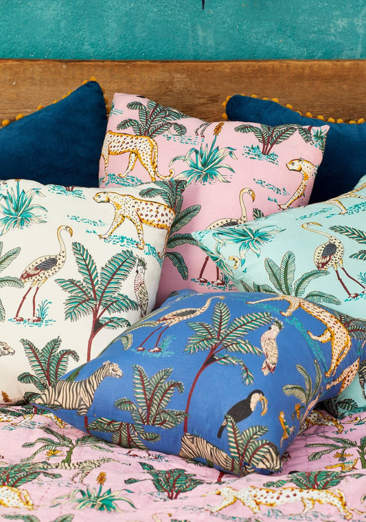 Tyyny jungle, sininen 45 X 45cm - Lempi Lifestyle