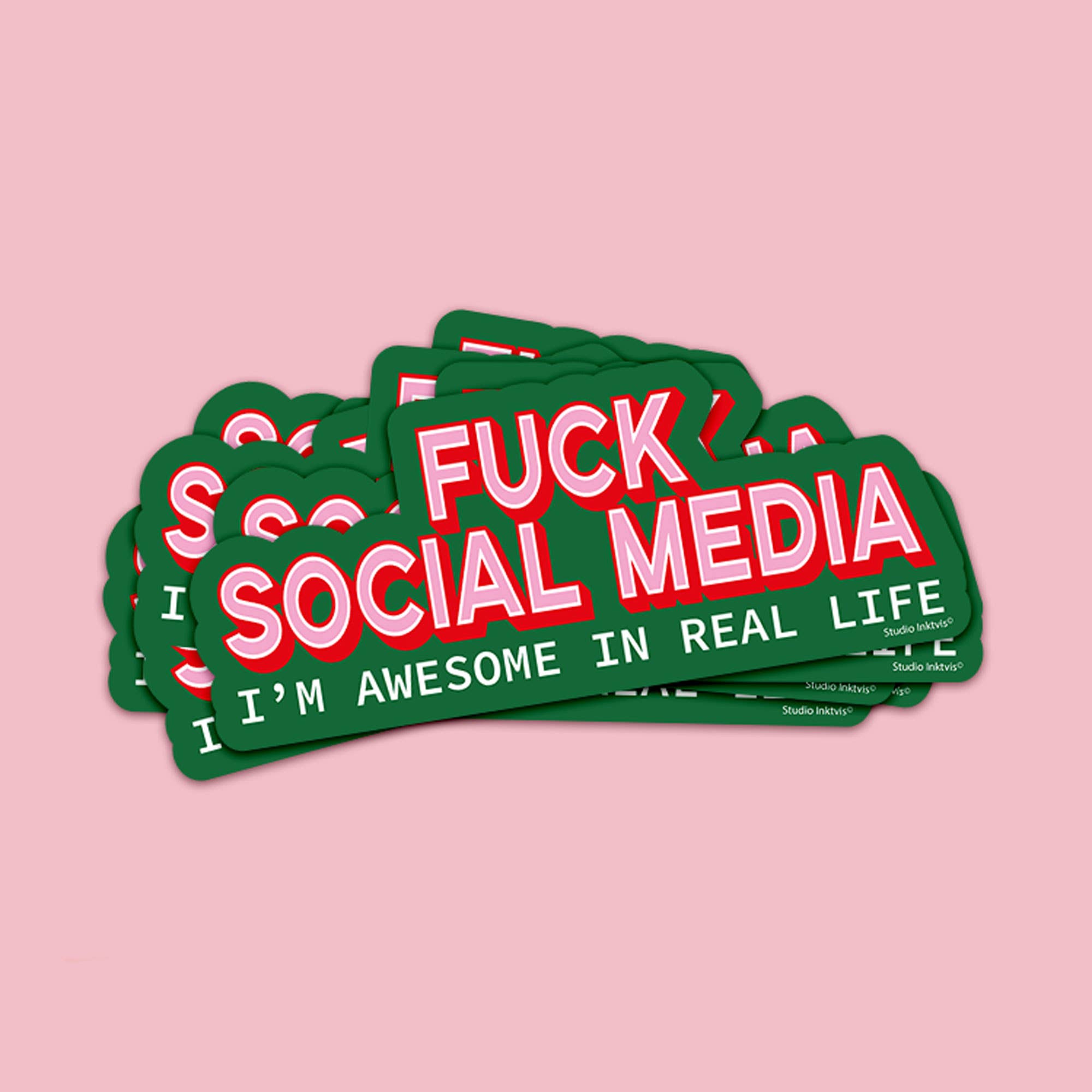 Vinyylitarra - Fuck Social Media I am awesome in real life - Lempi Lifestyle
