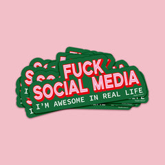Vinyylitarra - Fuck Social Media I am awesome in real life - Lempi Lifestyle