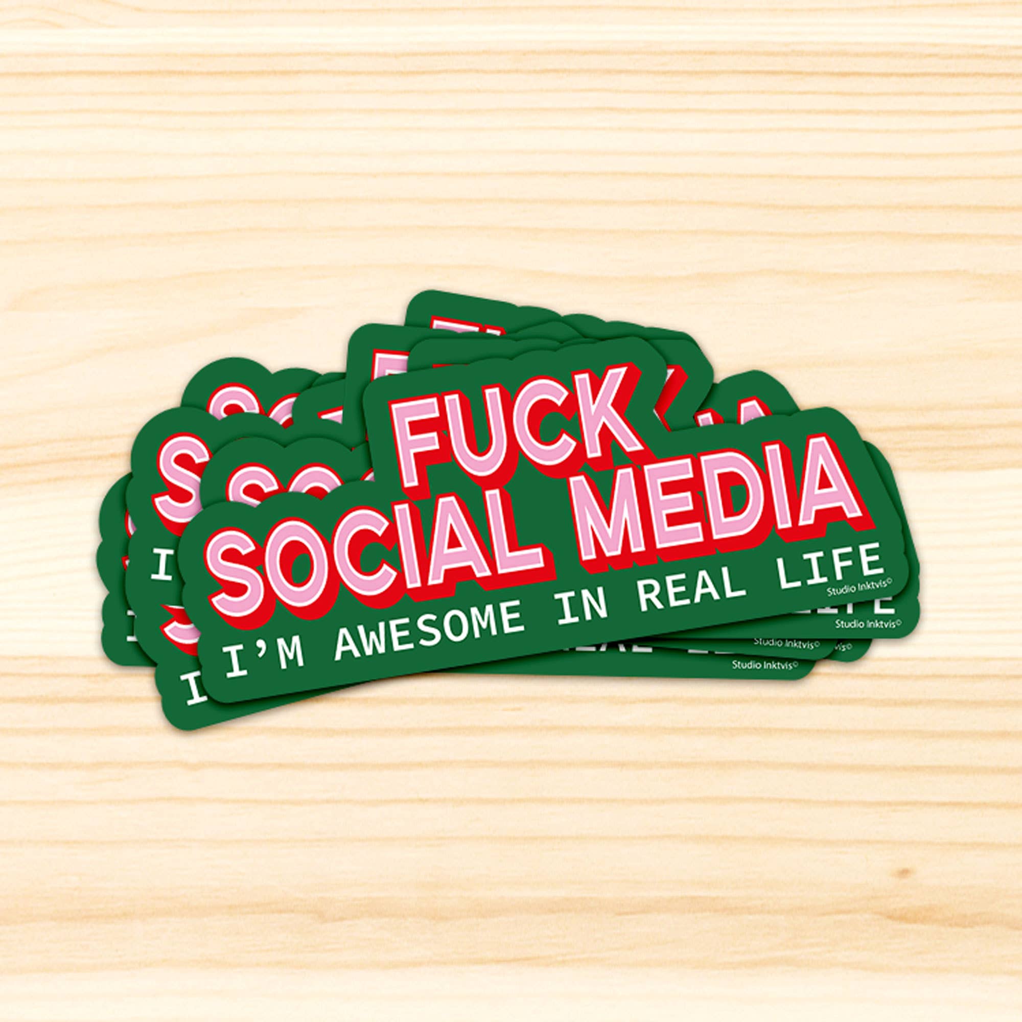 Vinyylitarra - Fuck Social Media I am awesome in real life - Lempi Lifestyle