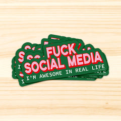 Vinyylitarra - Fuck Social Media I am awesome in real life - Lempi Lifestyle